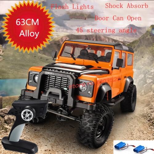 63CM Large Size RC Truck 2.4G 4WD 2-Speed Switch Off-road Crawler Cars GTS Shock Absorb System Alloy Vehicle Model 2pcs Battery
