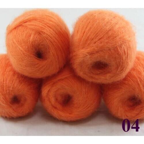 Sale 5 balls x 50g Soft and comfortable MOHAIR Cashmere silk hand Knitting Yarn Orange 290-04