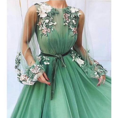 SoAyle Elegant A-Line Evening Dress 2019 Prom Dresses Lace Applique Formal Dresses Vintage Gowns