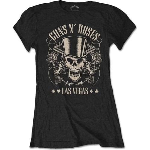 Ladies Guns n Roses Slash Top Hat Skull Official Tee T Shirt Womens Girls