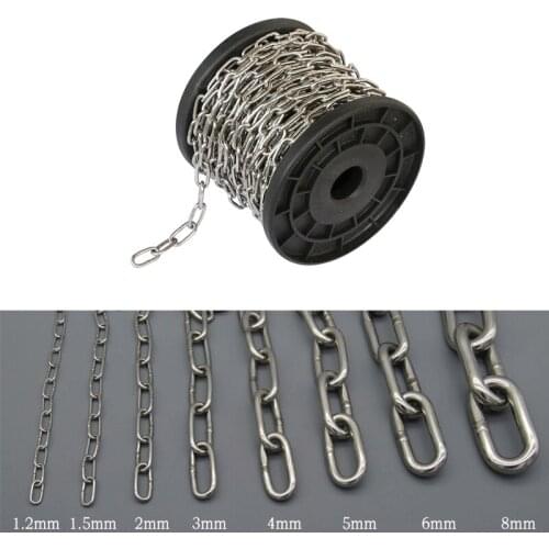 1M/3M/5meter 304 stainless steel chain traction tag chandelier clothes drying iron chain pet dog Choker Collar