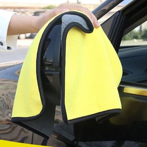 1 pc Car Care Polishing Wash Towel Plush Microfiber Washing Drying Towel Strong Thick Plush Polyester Fiber Car Cleaning Cloth