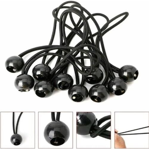 10pcs/set of Hiking Tent Accessories Elastic Rope Ball Bungee Rope Tarpaulin Strap-black Camping Campingaccessories Campingtent