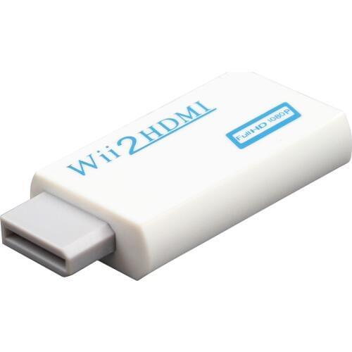 10Pcs/Lot White For Wii to HDMI Wii2HDMI Adapter Converter Full HD 1080P Output 3.5mm Audio Video Output