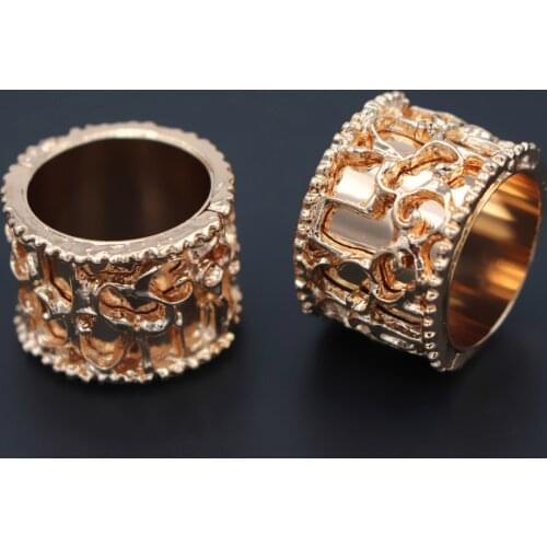 10pcs Metal Spacer Beads Big Hoe 16mm Tube Beading DIY Findings for Mens Women Rope Beading Bracelet Wedding Jewelry Set Making