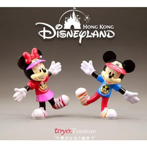 2PCS 7cm Genuine bulk Disney Sports Mickey Minnie ornament model embedded steel wire concave cartoon doll
