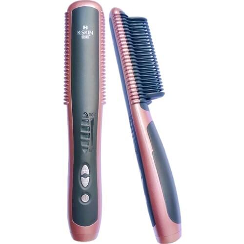 2 in 1 Electric Curling Straightening Irons Brush Anti Scald Styling Tools Professional Ceramic Hair Straightener Comb KD388A