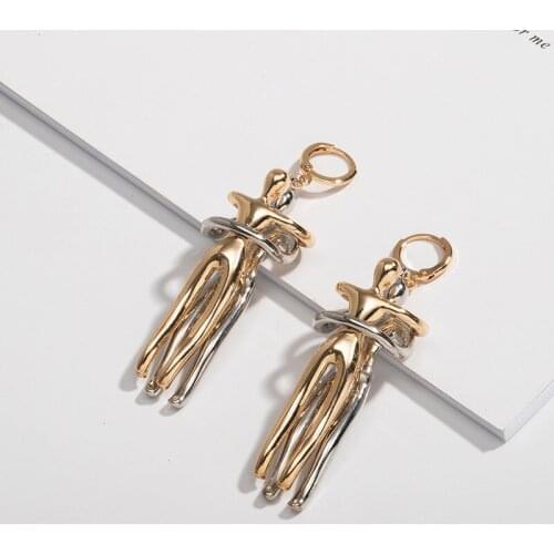 2020 Retro Exaggerated Body Art Circle Hoop Earring for Women Jewelry Korean Long Hug Round Earrings Couple Lover Gift