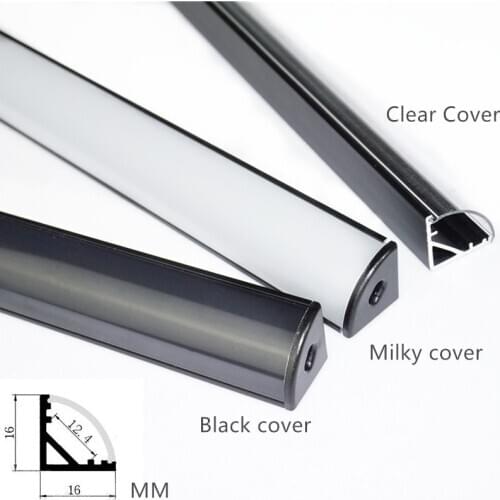 5Pieces 50CM 20 Inch Black V LED Aluminium Profile,Wall Desk Book Shoes Cabinet Tool Box Wardrobe Corner Tape Light Channel