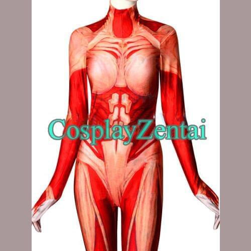 Attack on Titan Cosplay Costume Woman Titan Spandex 3D Print Anime Cosplay Halloween Zentai Suit