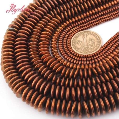 Natural Rondelle Hematite Brown 2x3/3x8/3x12mm Stone Beads For Necklace Bracelet Earring Jewelry Making Strand 15" Free Shipping