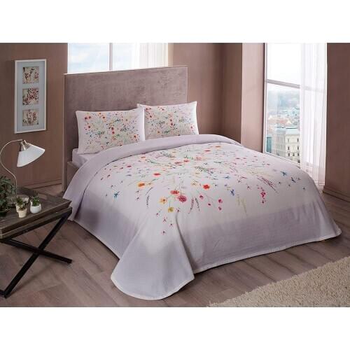 Tac Pike Set Lula Double-Red-Pike 200x230 cm + 160x200 cm Fitted Bed Sheet + 2 pcs 50x70 cm Pillowcase