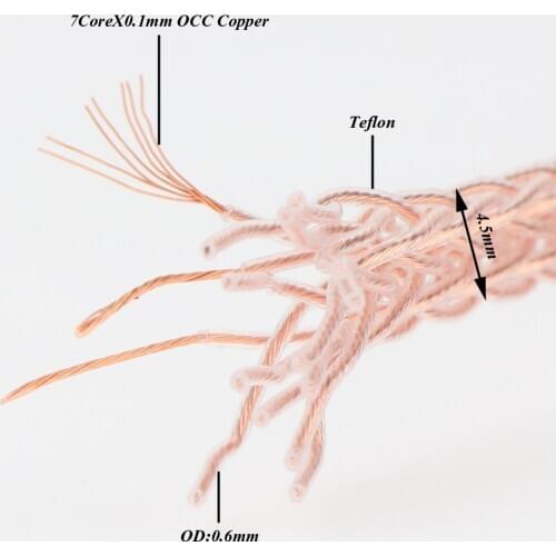 Preffair E518/519/520 16Twist OCC Cable Headphone Wire HIFI AUX Cable Audio Video Extend Earhone Cable