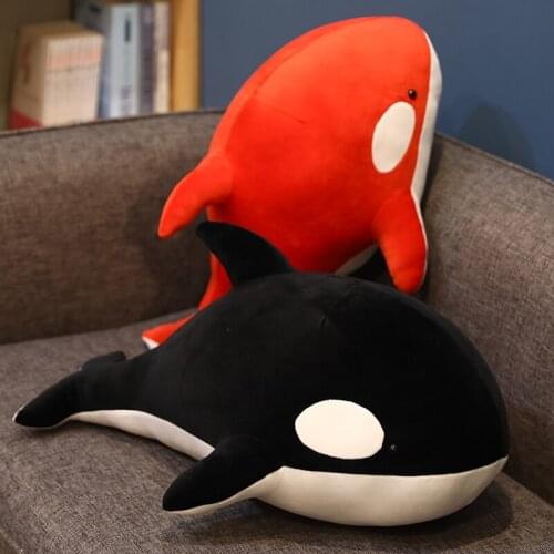 Killer Whale Whale Plush Toy Blue Sea Animals Stuffed Animal Toy Shark Soft Pillow Kids Gift Kawaii Plush Toys Black Whale