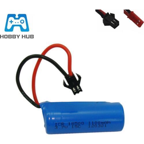 Hobby Hub 3.7V 1100mAh 15c Lipo Battery For FT008 S900 RC Boat helicopter 3.7 v 18500 Li-po batteries for Toy Battery SM Plug