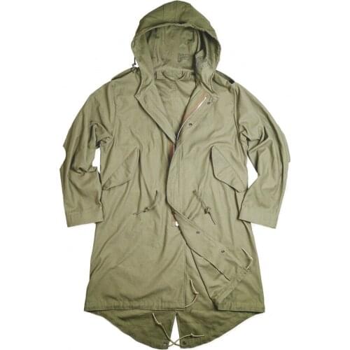 M1951 Jacket US Army Repro WW2 Military Coat Tactical Fishtail Windbreaker Hooded Cotton Army Green