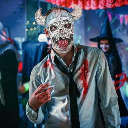 Halloween Cosplay Mask New Halloween Ugly Latex Mask Helmet Skull Ghost Funny Headdress Anonymous Mask