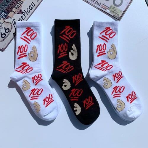 Okay Full Marks Credit Fashion Crew Socks OK Gesture 100 Cotton Sock High School Colleges Street Sports Good Exam Well All Right