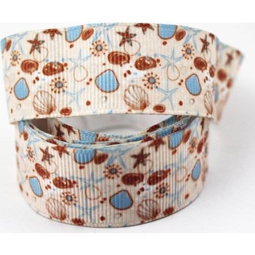Cartoon conch printed grosgrain ribbon Tape Clothing Bakery hairbow gift wrapping hairbow headwear DIY decoratio 16-75MM