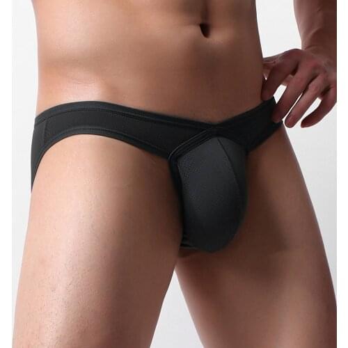 Men Sexy Low Rise Bulge Pouch Briefs Breathable Mesh Underpants Underwear Sexy Men Modal Briefs Breathable Mens Cueca Male 2021