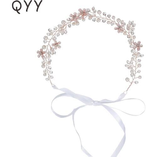 QYY Newest Small Flowers Hair Vine Fashion Headbands Bridal Women Jewelry Headpieces Wedding Hair Ornaments Accessories