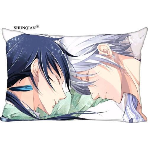 New boy love couple anime Pillow Case Comfortable Eco-Friendly Custom Zippered Rectangle Pillow cover (Two sides)