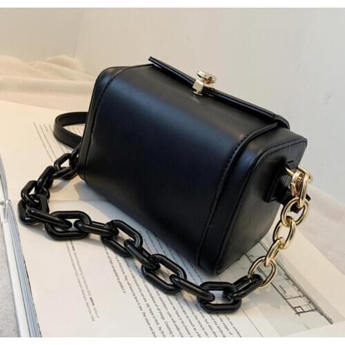 Solid Color Square Tote Bags 2020 Winter New High Quality PU Leather Women Fashion Handbag Female Vintage Shoulder Messenger Bag