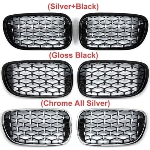 A Pair For BMW 7 Series G11 G12 2016-2020 Diamond Grills Front Kidney Grille Racing Grilles Replacements Car Styling