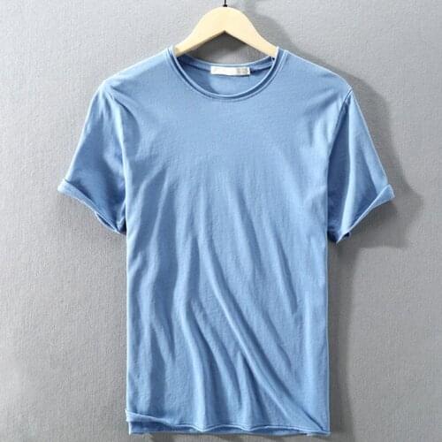 European Style Casual Men Shirt Summer Cotton Thin Pullover Short Sleeve Shirts Boys Top Tees Plus Size Men Brand Clothing A749