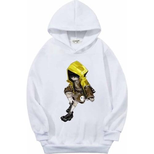 Cartoon Little Nightmare Game Print Casual Sports Suit Boys and Girls Spring and Autumn Hooded Sweater Top Kids Clothes 7-12y