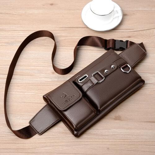 Fanny Pack Waist Belt Bag PU Leather Hip Bum Bag Fashion Belt Purse Waist Pack for Men Women Daily Travel Outdoor Camping