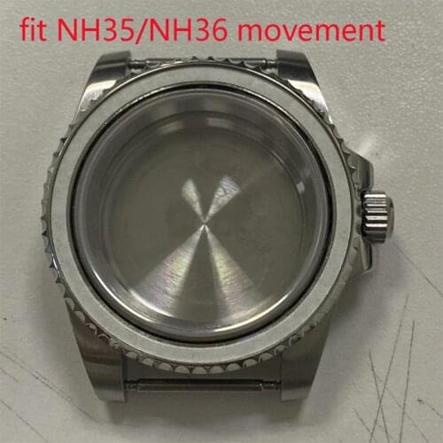 40mm High quality 316L Stainless steel sapphire glass transparent watch cases fit for NH35/NH36 Mechanical Hand Wind movement