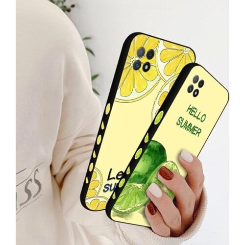 Side Pattern Fruit Silicone Case For OPPO A8 A92S Creative Lemon Cover For OPPO R15 R17 Pro A55 K1 A32 A53 A52 A72 A94 A93