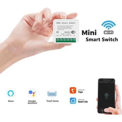 10A/16A 100-240V Wifi Mini Smart Switch Timer Wireless Switches Voice Remote Control Work With Alexa Google Home Tuya Smart Life
