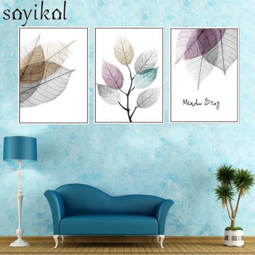 Modern Colorful Leaf Dropship Canvas Painting Artwork For Living Room Decor Home Art Wall Hanging canvas painting print no frame
