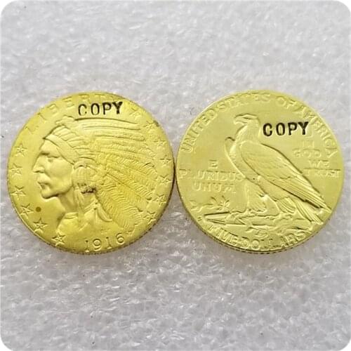 USA 1916-S $5 Indian Head Quarter Eagle Gold Coin COPY COIN