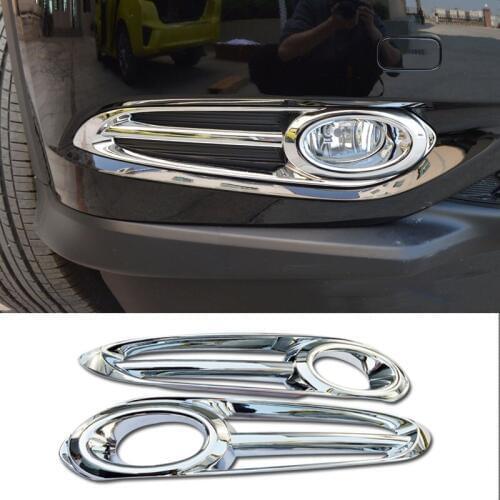 Car Styling Protective Decoration ABS Chrome Car Front Fog Light Cover Auto Fog Lamp Trim Exterior For Honda HRV HR-V Vezel 2014