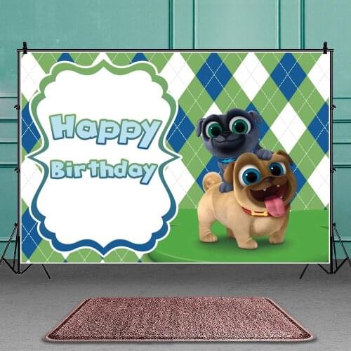 Cartoon Cute Big Eyes Rescue Dog Firefighter Theme Party Background Sam Boy Birthday Photo Decoration Photography Vinyl Backdrop