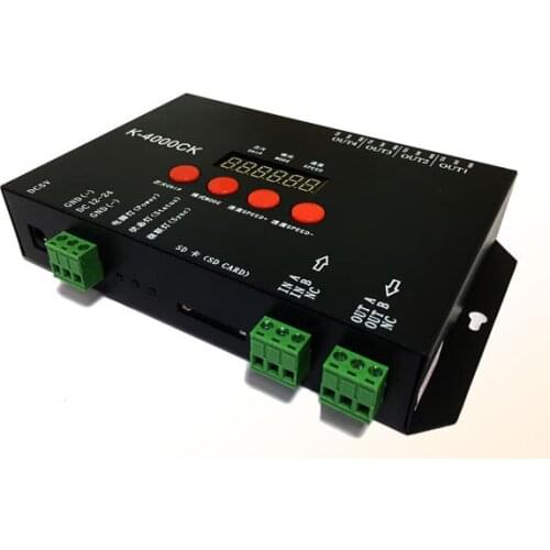 K-4000CK full color SD card four-way multiple synchronous digital tube controller comes with test effect SPI signal output DC5V