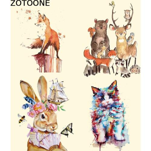 ZOTOONE Cute Animal Patches Fashion Clothes Decoration Patch A-level Washable Stickers Heat Transfer DIY Accessory for Kids E