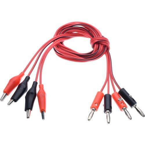 1M Alligator Cilp to AV Banana Plug Test Cable Lead Connector Dual Tester Probe 35mm Crocodile Clip for Multimeter Measure Tool