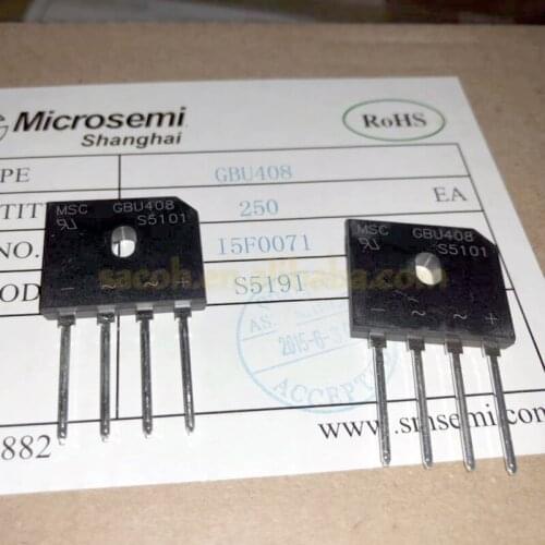 10Pcs GBU408 or GBU406 or GBU410 or GBU405 or GBU404 or GBU403 or GBU402 or GBU401 DIP-4 4A 800V BRIDGE RECTIFIER