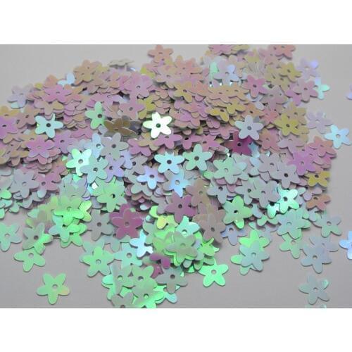 Fashion 2000 pcs White AB 10mm Flowers Loose sequins Craft Decorative Jewelry Accessories Paillettes Sewing Wedding