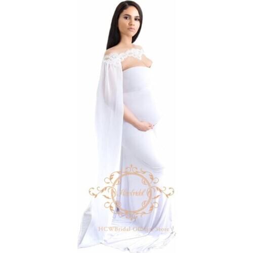 2020 Maternity Photography Props Cape Slash Neck Chiffon Maternity Photo Shoot Long Cape Cloak Outfit