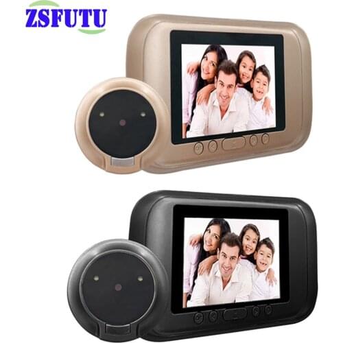 3.5 inch Digital Doorbell Chime LCD Color Screen 145 Degree Peephole Viewer Mini Exterior Door Chime Viewer Camera