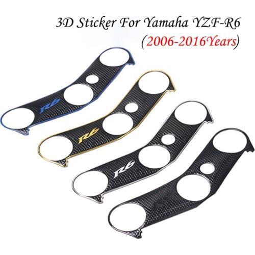 3D Motorcycle Decal Pad Triple Tree Top Clamp Upper Front End Waterproof Sticker for Yamaha YZF600 YZF R6 06-16 2006 2007- 2016