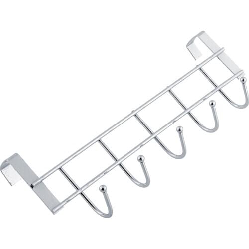 5 hooks Stainless Steel Hooks Door Bathroom bedroom Towel Hanger Loop Organizer