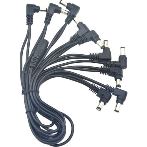 Daisy Chain 3 5 6 8 10 Ways Right Angle Shape Power Supply Effect Pedal Extender Cable For Guitar Pedal 9V DC Adapter