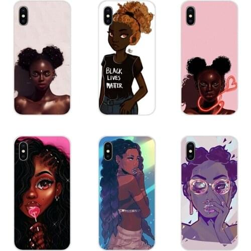 Accessories Cases For Apple iPhone X XR XS 11Pro MAX 4S 5S 5C SE 6S 7 8 Plus ipod touch 5 6 Queen Afro Melanin Poppin black girl
