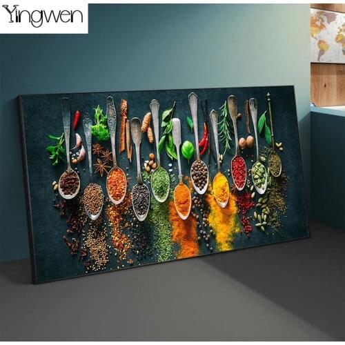 Full Diamond Embroidery Herbs And Spices For Cooking Diamond Painting Stitch Rhinestone Mosaic Picture Home Kitchen Decoration
